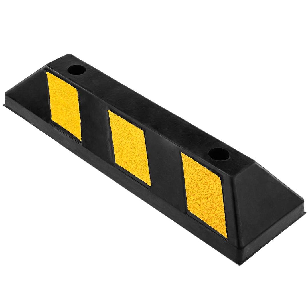 Batente para Rodas 55cm Borracha Preto Amarelo Estacionamento