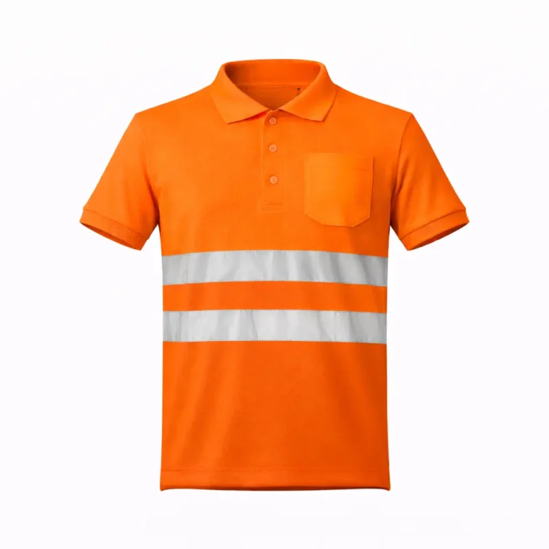 Polo Alta Visibilidade Refletor para Trabalho - Laranja Fluor, S