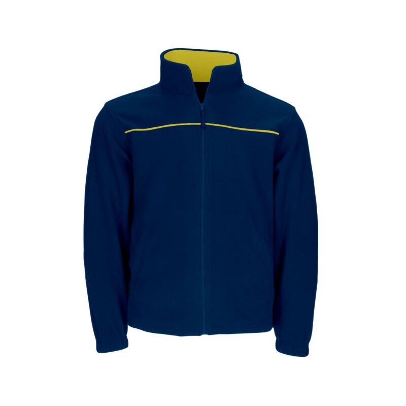 Casaco Polar Bicolor - Azul Marinho-Amarelo, XXL