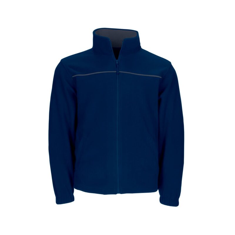 Casaco Polar Bicolor - Azul Marinho-Cinza Cimento, XL