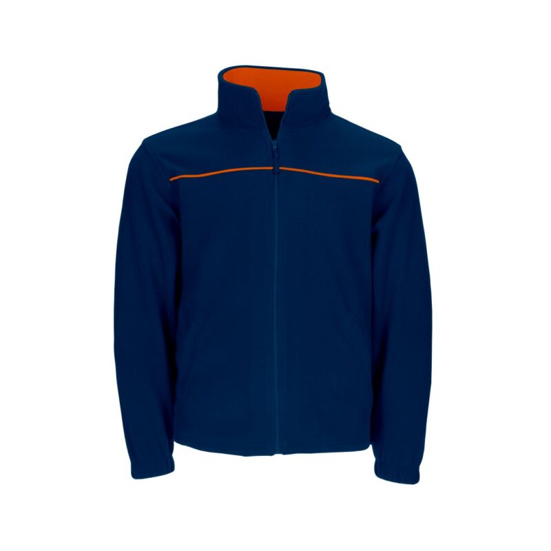 Casaco Polar Bicolor - Azul Marinho-Laranja, S