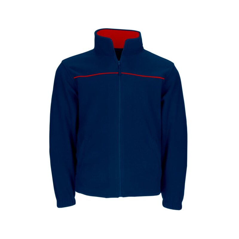Casaco Polar Bicolor - Azul Marinho-Vermelho, XXL