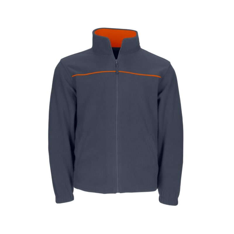Casaco Polar Bicolor - Cinza Cimento-Laranja, S