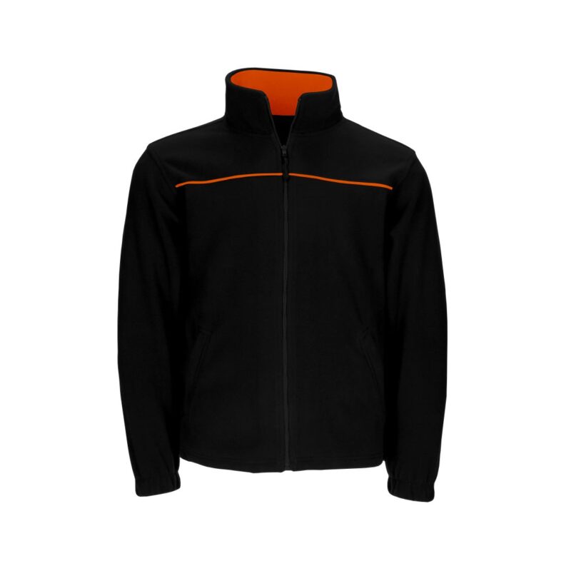 Casaco Polar Bicolor - Preto-Laranja, XXL