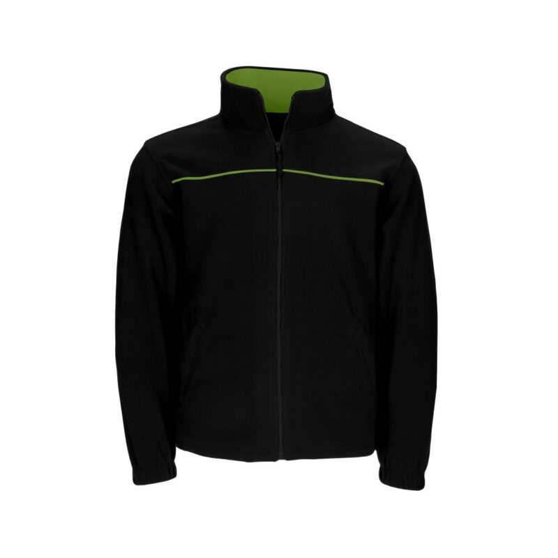 Casaco Polar Bicolor - Preto-Verde Maçã, XXL