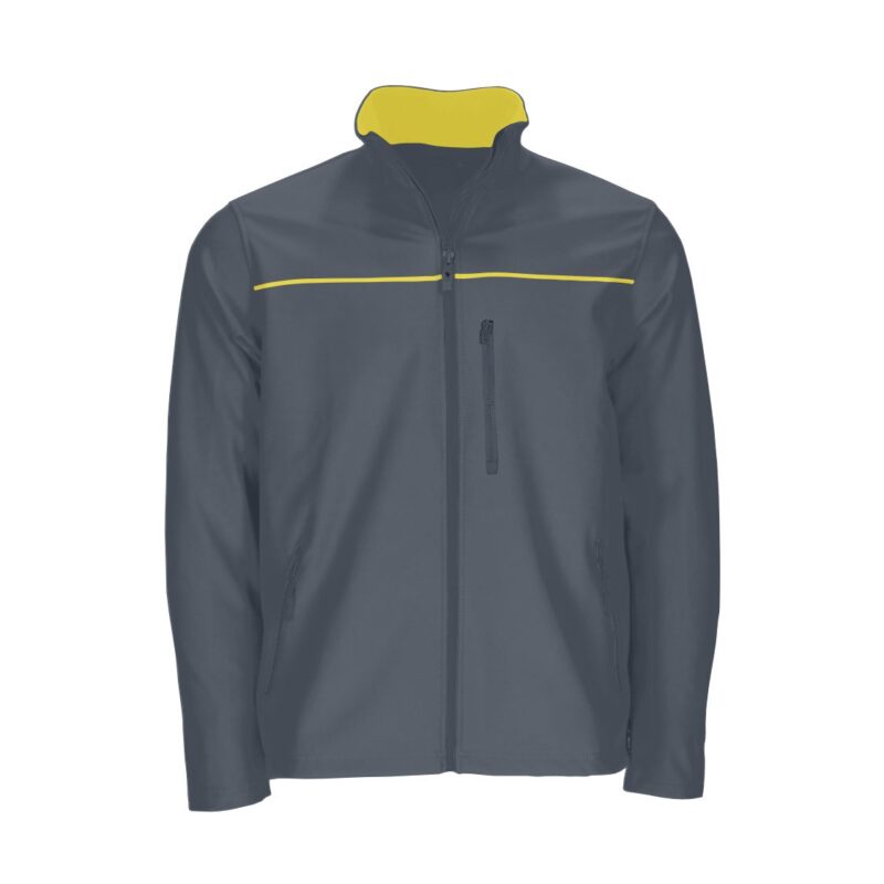 Casaco Softshell Bicolor - Cinza Cimento-Amarelo, XL
