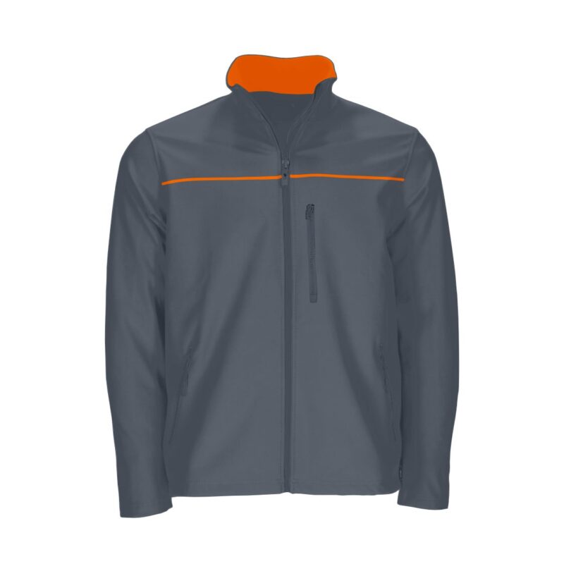 Casaco Softshell Bicolor - Cinza Cimento-Laranja, S