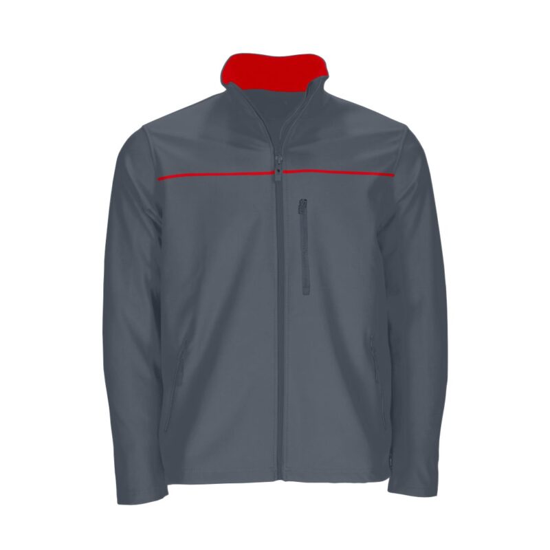 Casaco Softshell Bicolor - Cinza Cimento-Vermelho, S