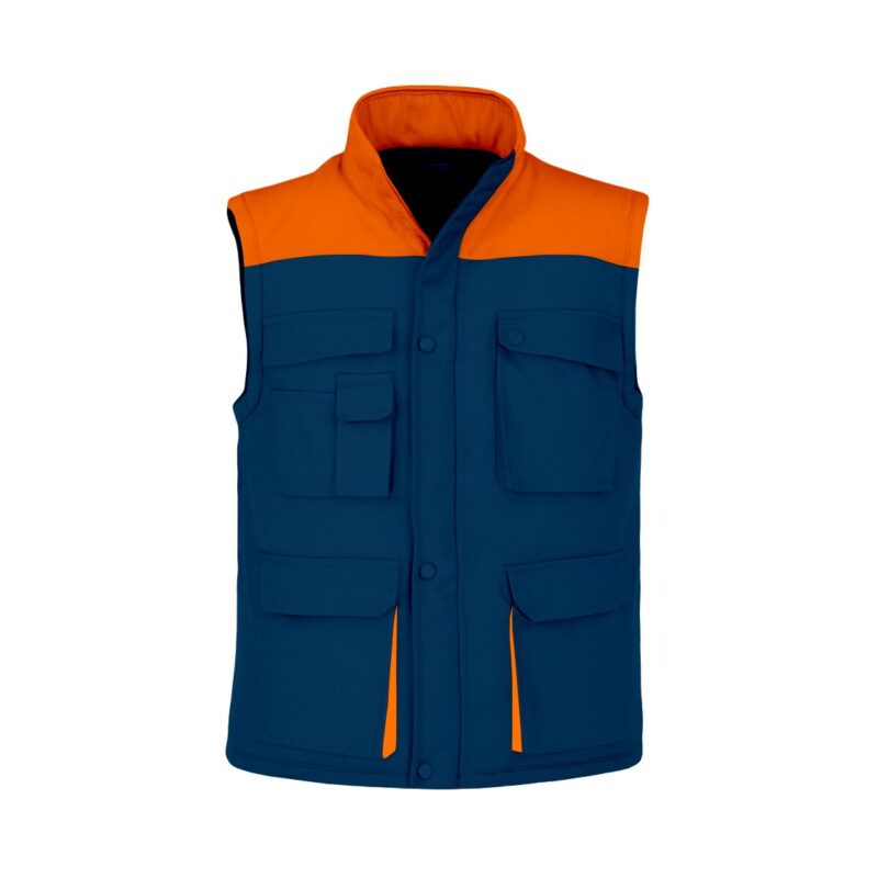 Colete Almofadado Bicolor - Azul Marinho-Laranja
