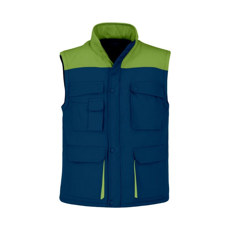 Colete Almofadado Bicolor - Azul Marinho-Verde Maçã