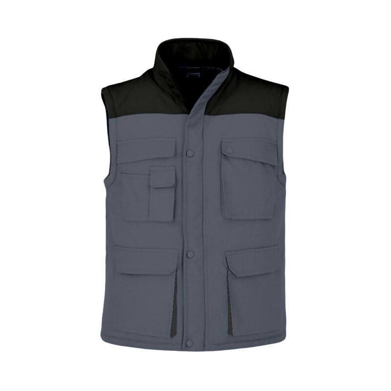 Colete Almofadado Bicolor - Cinza Cimento-Preto