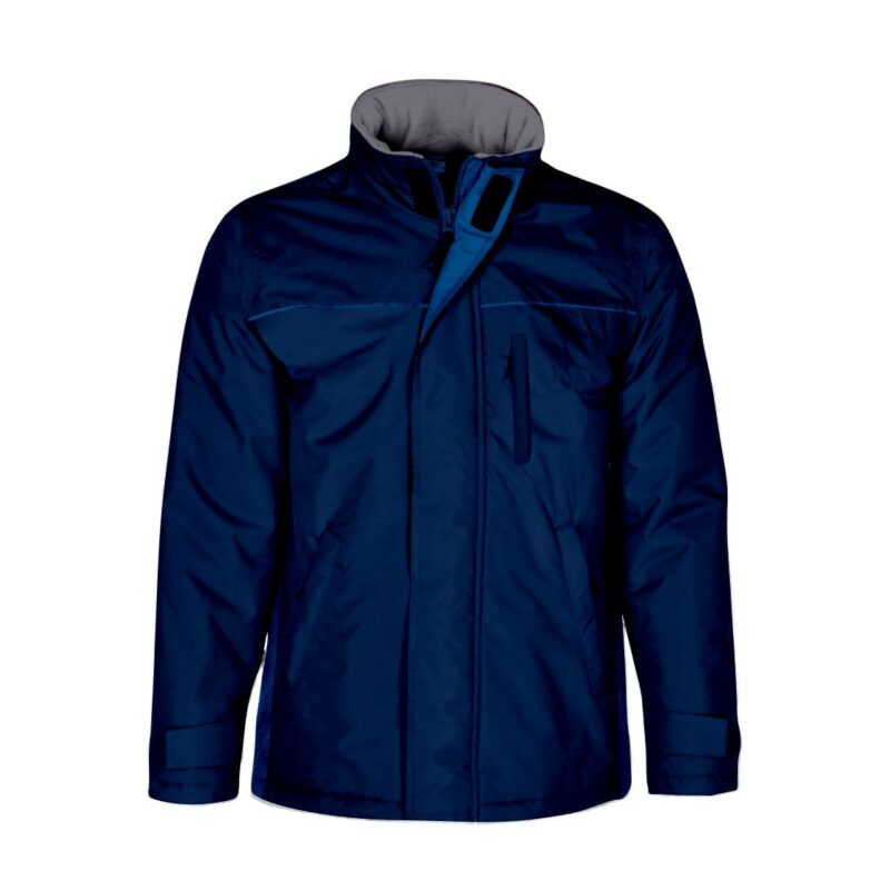 Parka Impermeável Bicolor - Azul Marinho-Azul Porto, M