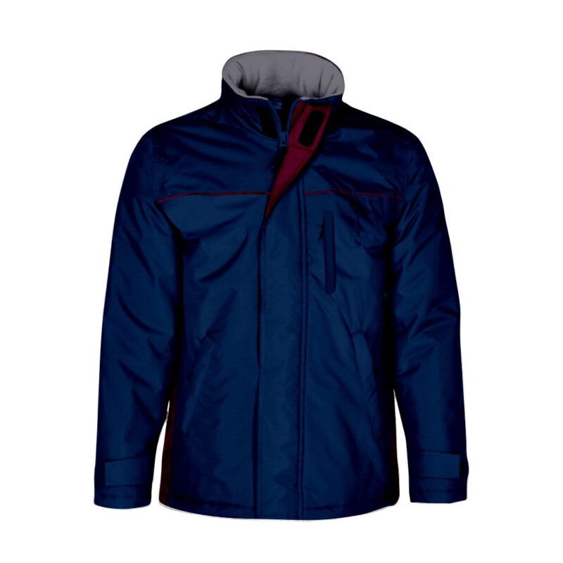 Parka Impermeável Bicolor - Azul Marinho-Grena Magna, L