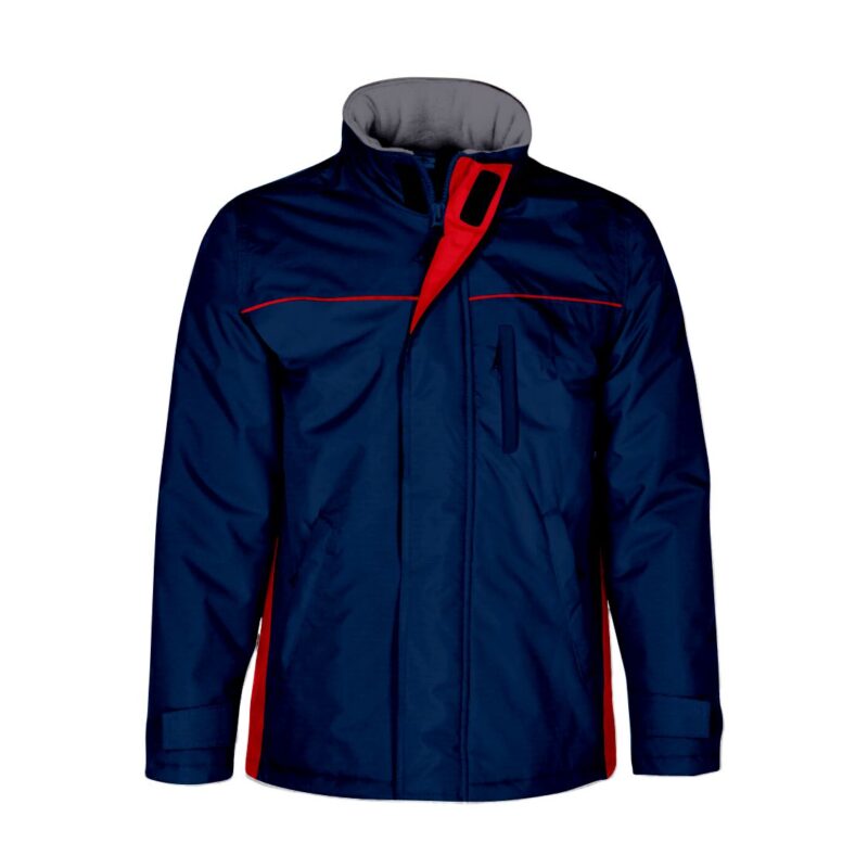 Parka Impermeável Bicolor - Azul Marinho-Vermelho, XL
