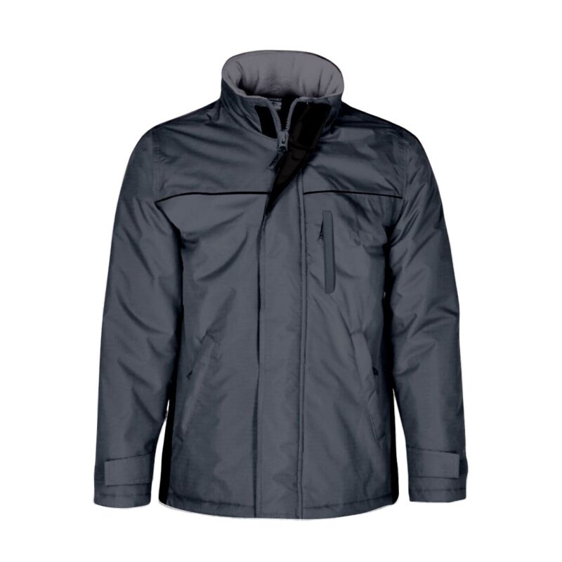 Parka Impermeável Bicolor - Cinza Cimento-Preto, XXL