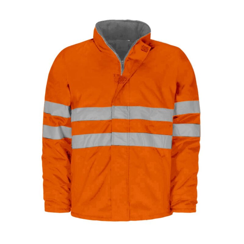 Parka Impermeável Alta Visibilidade Refletora - Laranja Fluor
