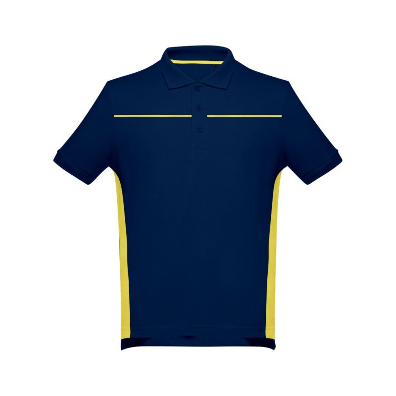 Polo Unissexo Bicolor - Azul Marinho-Amarelo, XXL