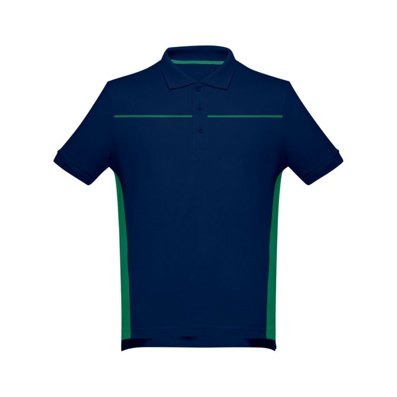 Polo Unissexo Bicolor - Azul Marinho-Verde Kelly, S