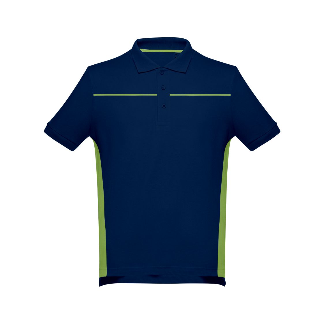 Polo Unissexo Bicolor - Azul Marinho-Verde Garrafa, S