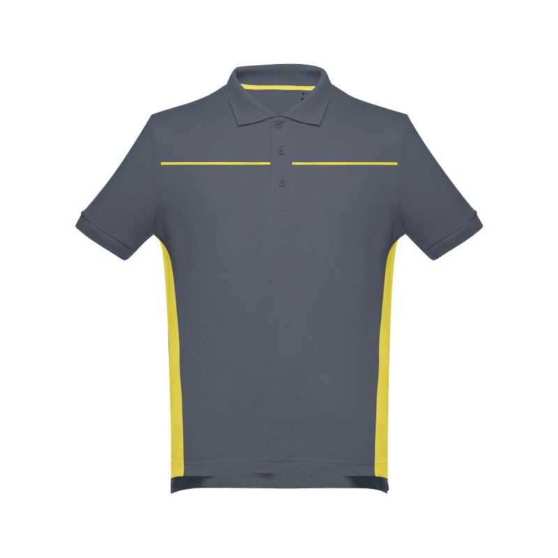 Polo Unissexo Bicolor - Cinza Cimento-Amarelo, L