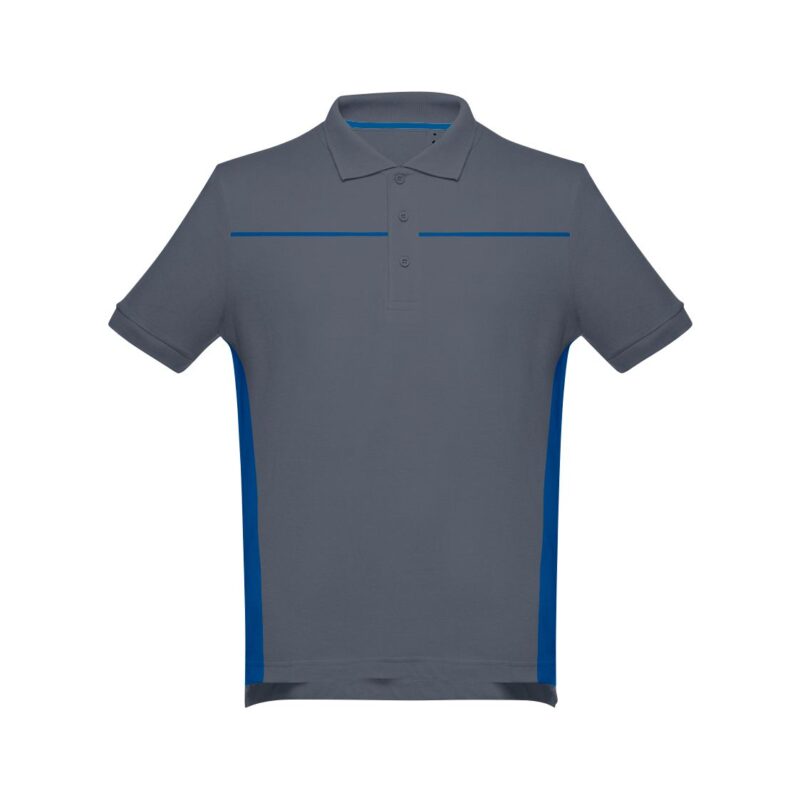 Polo Unissexo Bicolor - Cinza Cimento-Azul Porto, XXL