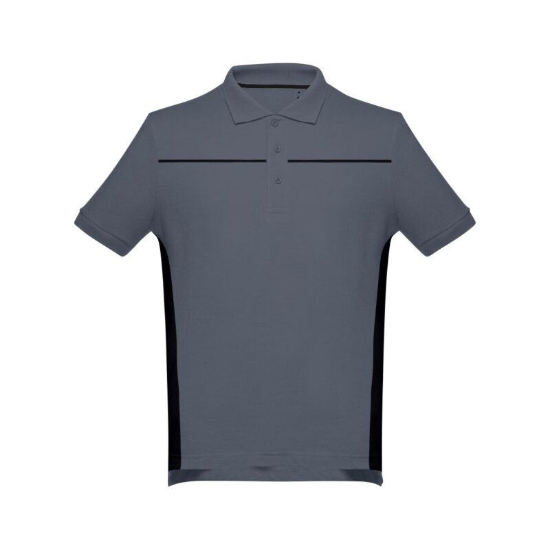 Polo Unissexo Bicolor - Cinza Cimento-Preto, L