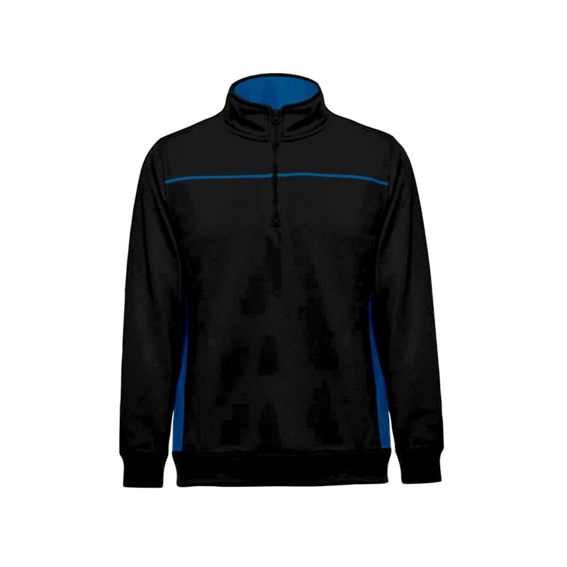 Sweat 1/4 Fecho Bicolor - Preto-Azul Porto