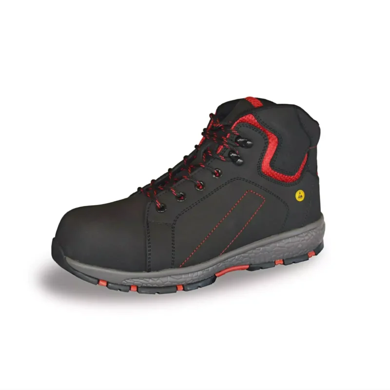 Bota de Segurança S3S SR ESD em Pele com Biqueira Compósito e Palmilha Kevlar