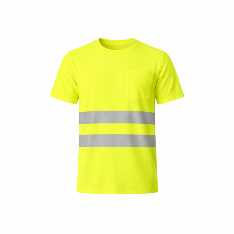 T-Shirt Alta Visibilidade Refletor para Trabalho - Amarelo Fluor, M