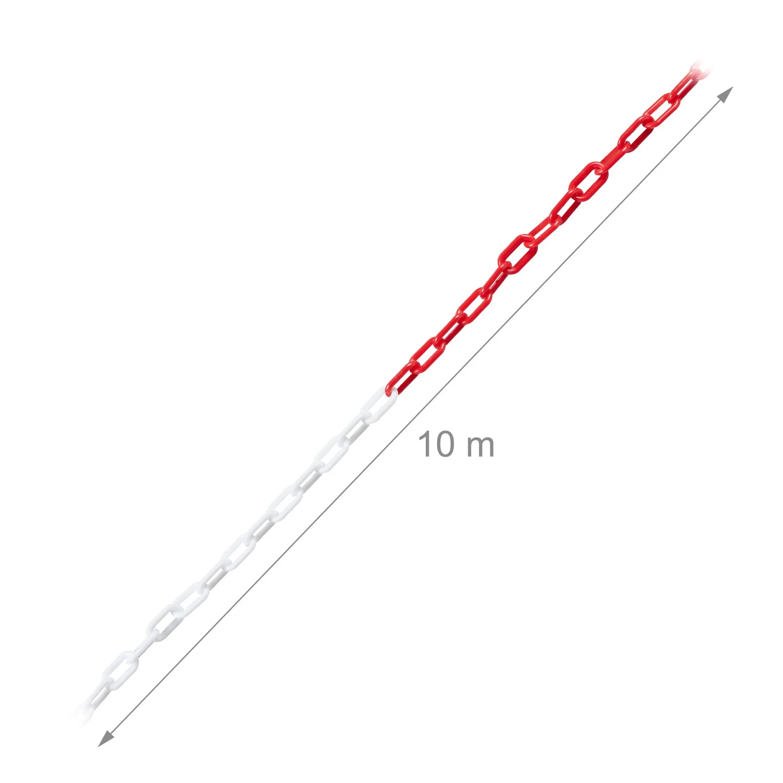 Pack 10x Corrente de Sinalização 10m Plástica Vermelho e Branco Elo 6mm - Image 4