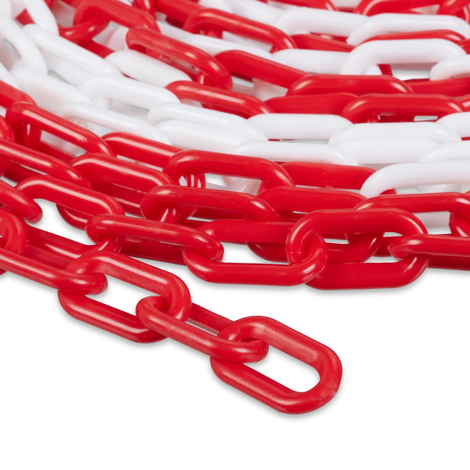 Pack 10x Corrente de Sinalização 10m Plástica Vermelho e Branco Elo 6mm - Image 3